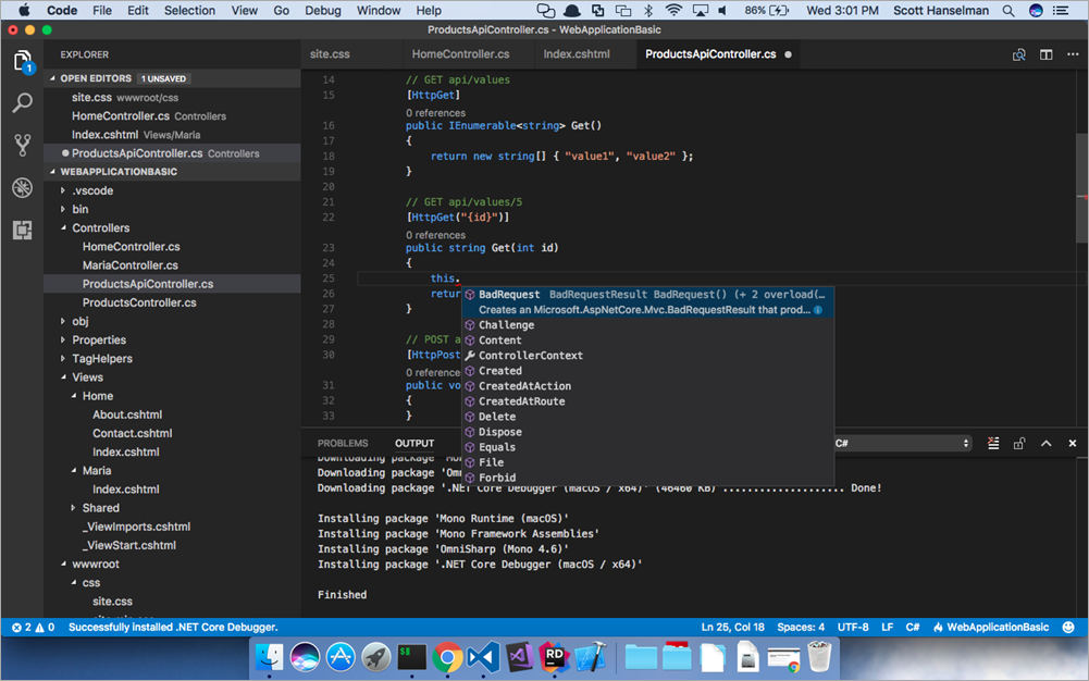 code in c# for mac